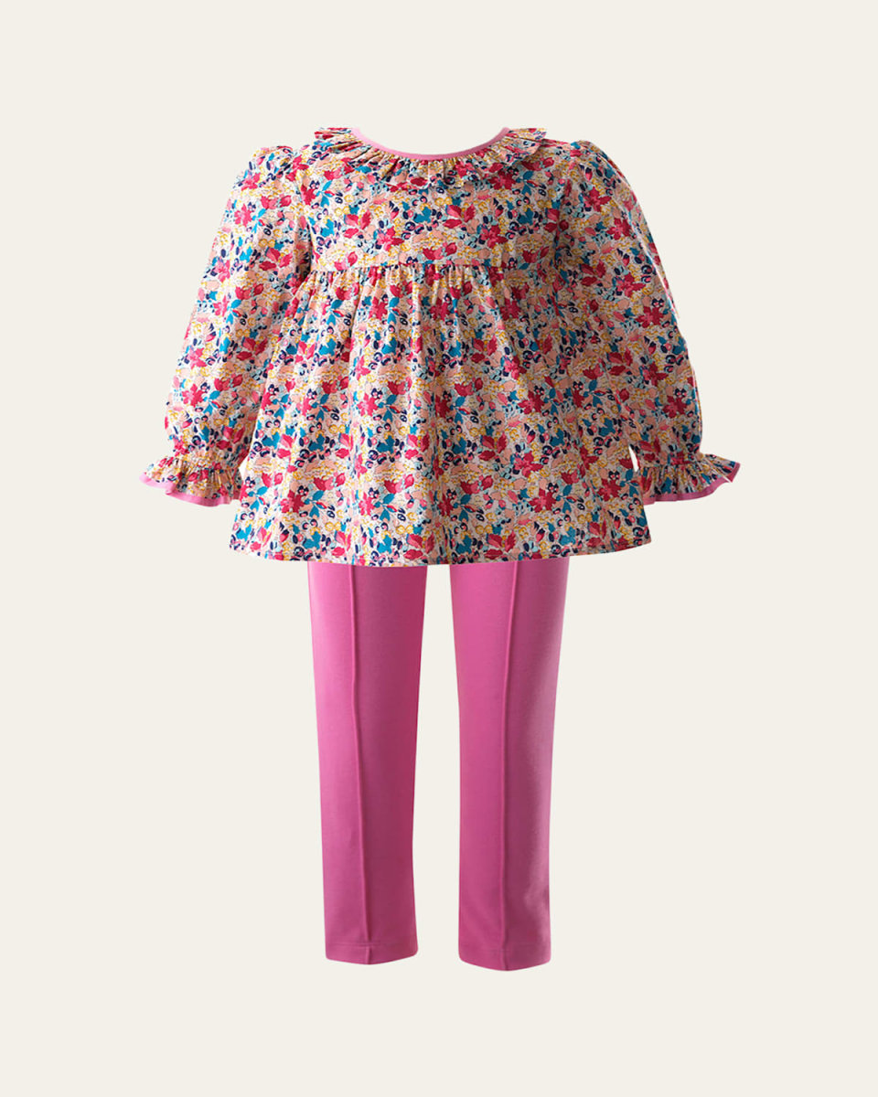Girl's Winter Berry Leggings Set, Size 2-